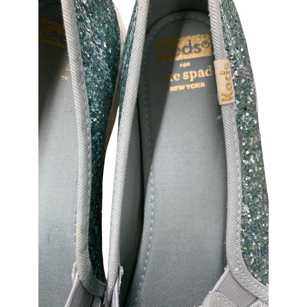 Keds for Kate Spade New York Double Decker Glitter Slip On Sneakers Blue SZ 9 - Picture 8 of 10